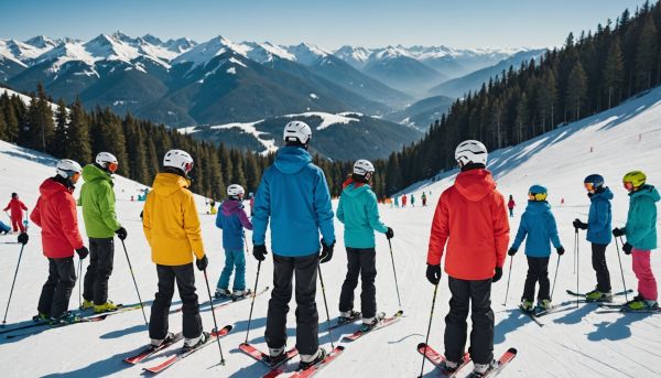 Cours ski debutant station neige hiver