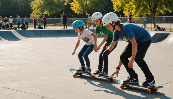 Initiation skate board securite jeunes passionnes